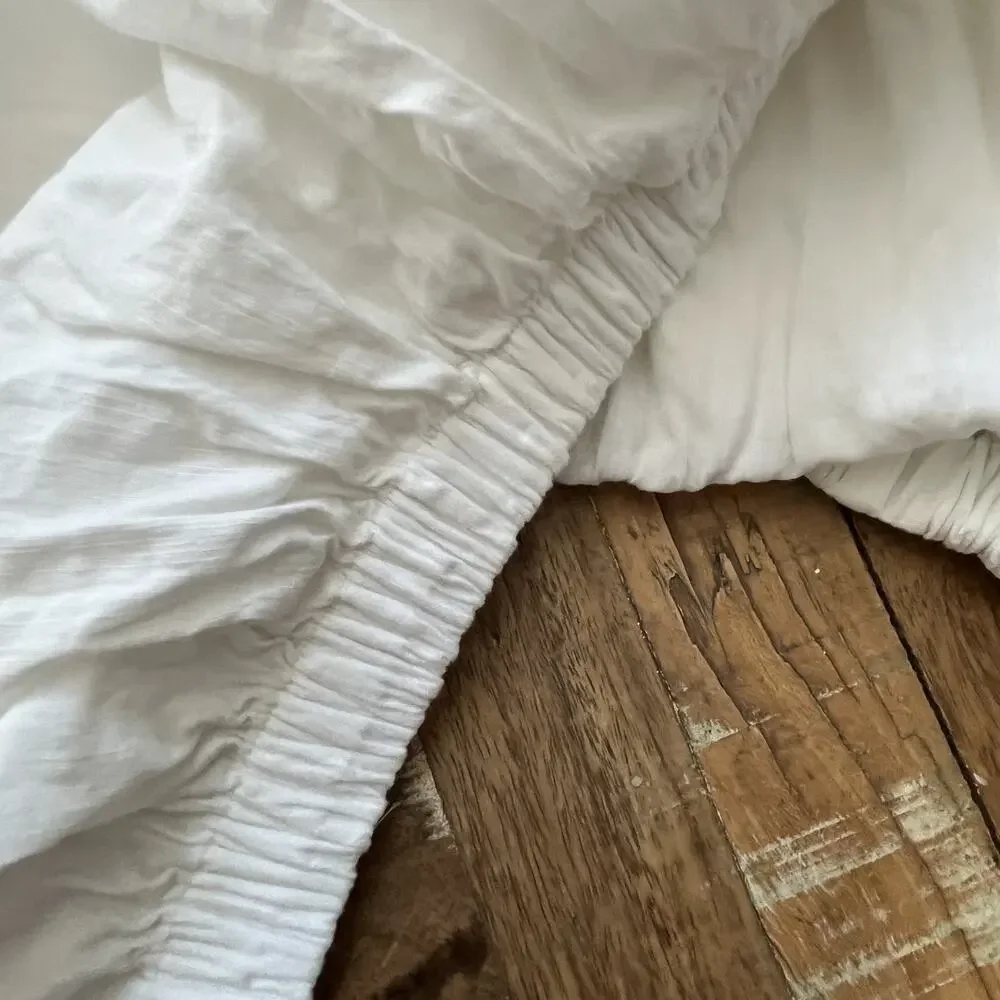 Pandatex Bamboo Cotton Blend Twin Fitted Sheet & Flat Sheet White